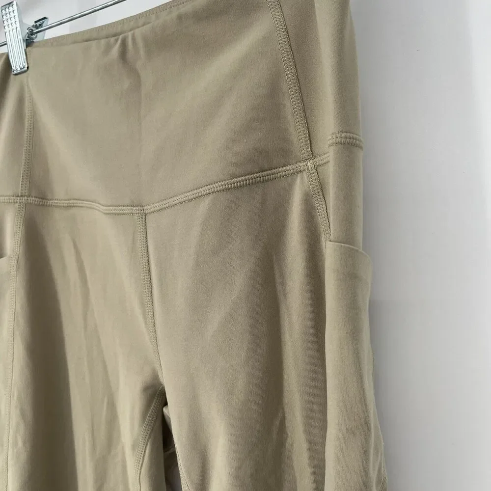 Varley Lets Move Leggings Womens Small Tan High Rise Pocket 25 Inseam